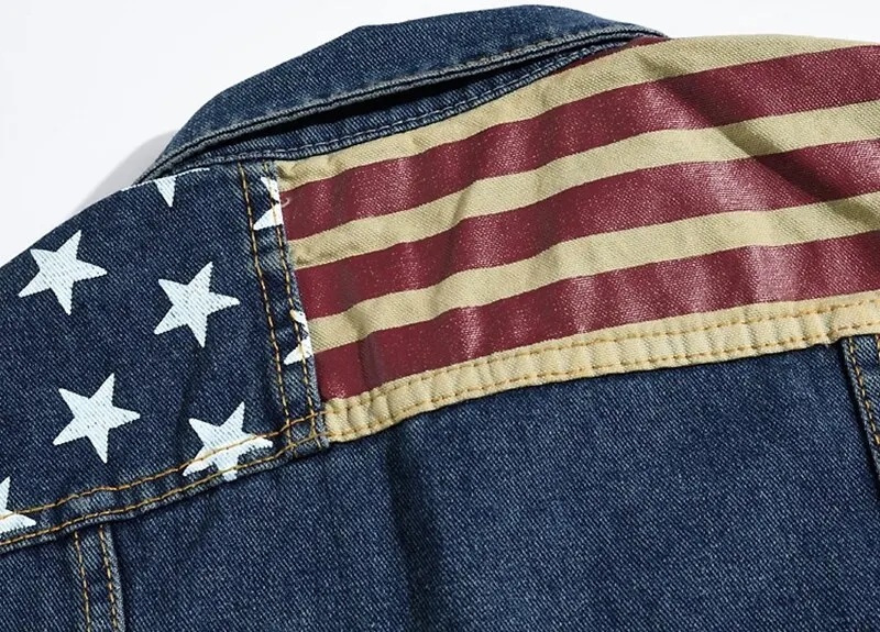 Litthing Men Denim Jeans Vest Coat National Flag Sleeveless Jacket Male Streetwear Cowboy Pocketed Waistcoat Jacket Litthing Men Denim Jeans Vest Coat National Flag Sleeveless Jacket Male Streetwear Cowboy Pocketed Waistcoat Jacket
