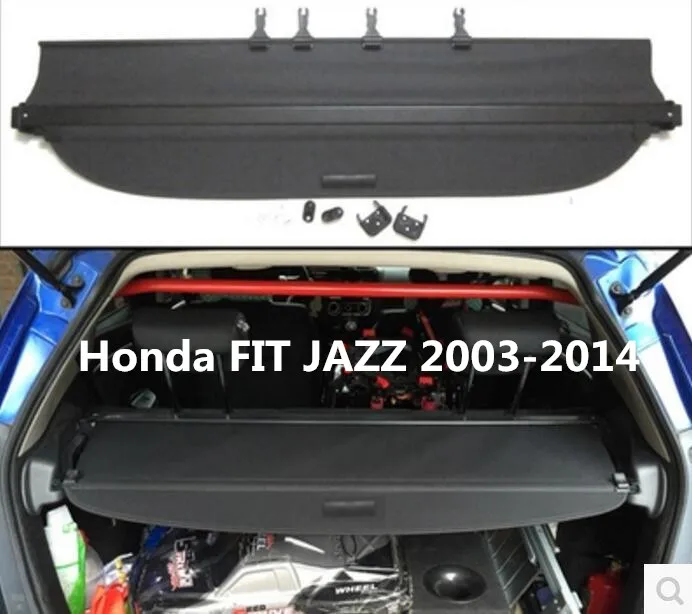 

JINGHANG Car Rear Trunk Security Shield Cargo Screen Shield shade Cover Fits For Honda FIT JAZZ 2003-2014 (Black, beige)