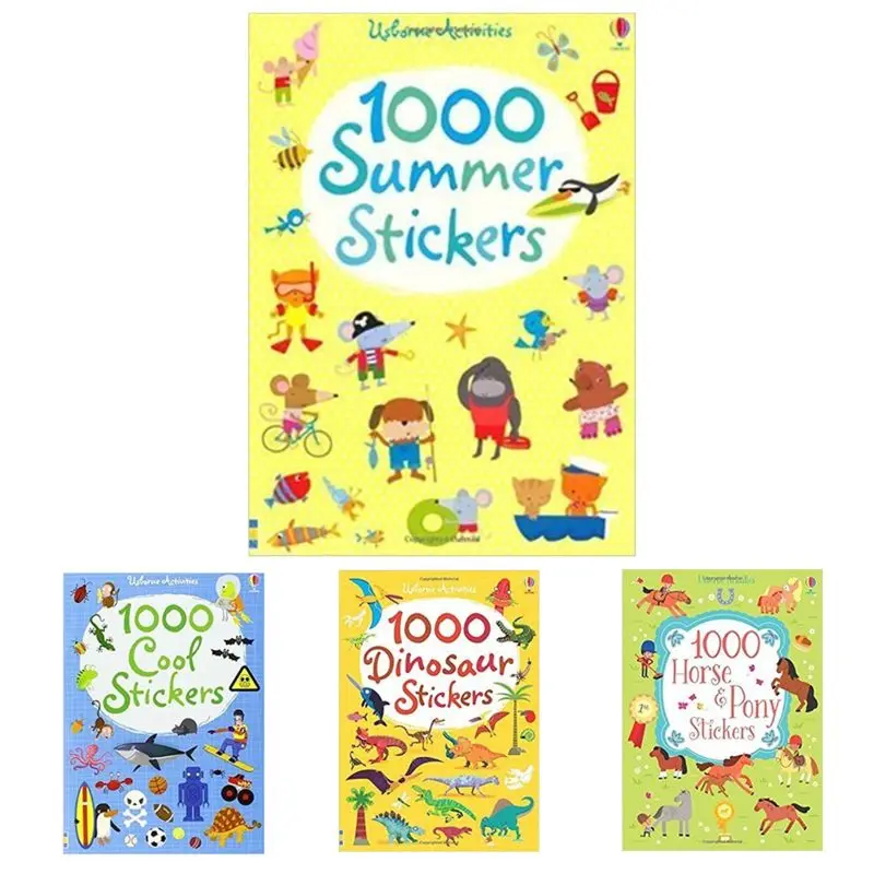 

Children 1000 Reusable Cartoon Stickers/ Kids Baby Animal/Dinosaur/Princess/ Sticker Books For Kindergarden Schools