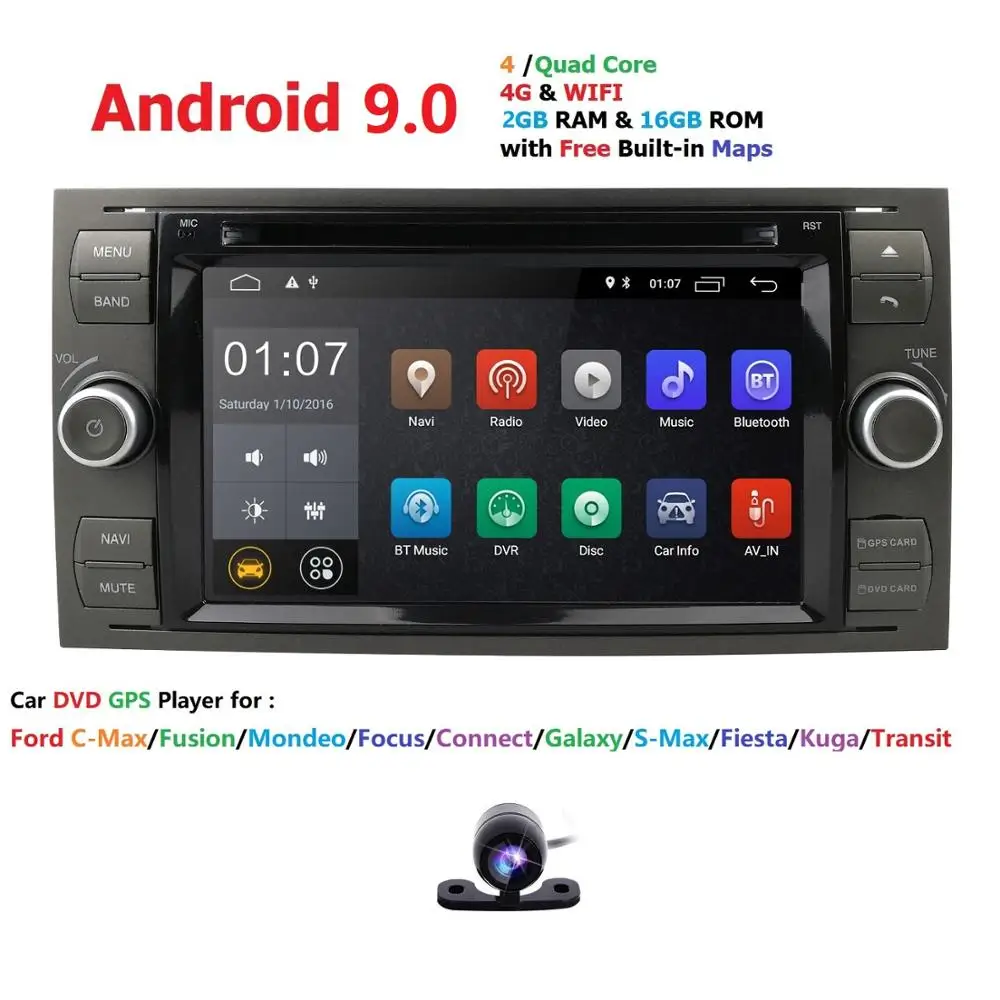 Четырехъядерный Авторадио 2 din Android 9 0 автомобильный DVD мультимедийный плеер для