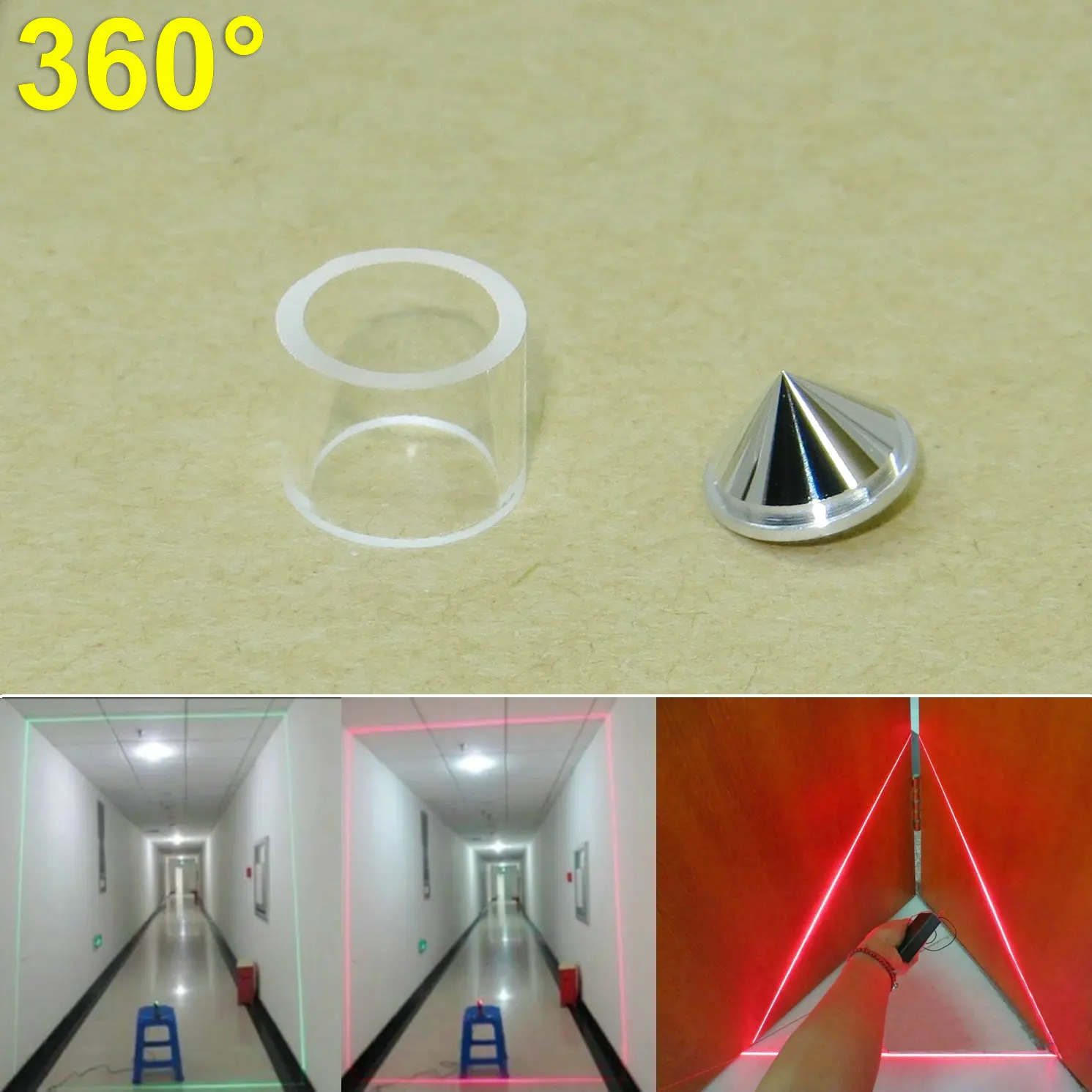 

360 Degree Laser Reflecting Cone Lens For Laser Line Circle / Laser Level Use DIY