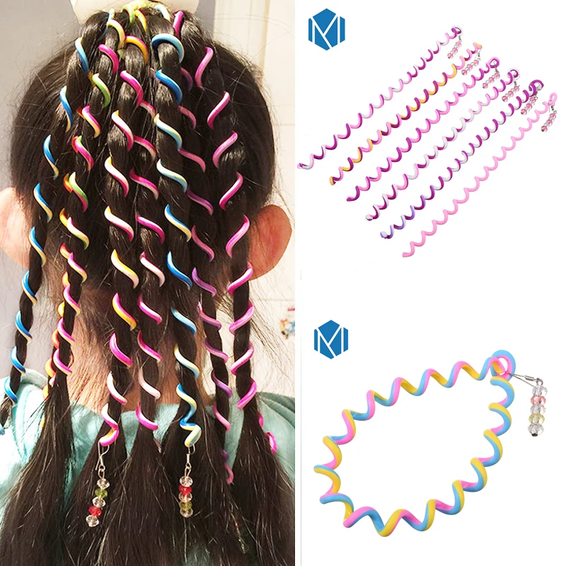 

M MISM 6pcs Fashion Women Children Rainbow Magic Making Tools headband Wave Elastic Hair band headband Cute Hair Accessories