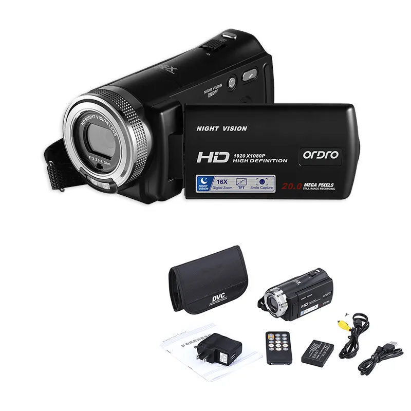 Ordro HDV V12 цифровая камера 3 0 дюймов 1080P 16X цифровой зум ИК Ночное Видение