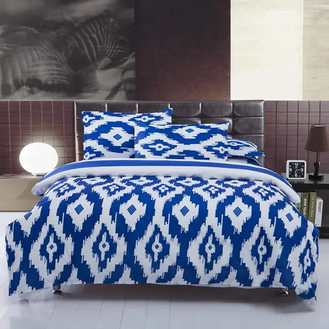 New Hot blue and white bedding sets Full/Queen Size Bedspread 4pcs Bed