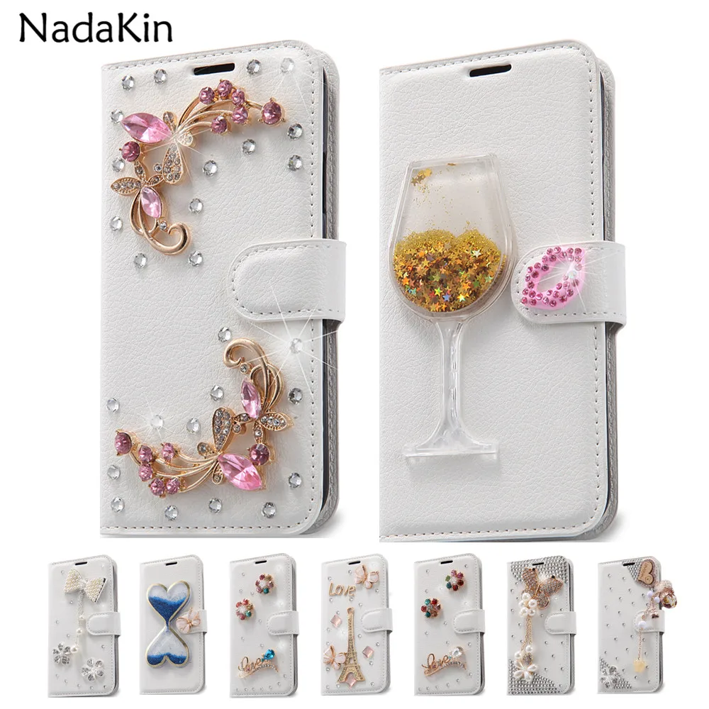 

Luxury Wallet PU Leather Rhinestone Flip Cover Case for Oneplus One Plus 6 1 2 3 5 One Two Three X Capas with Card Holder