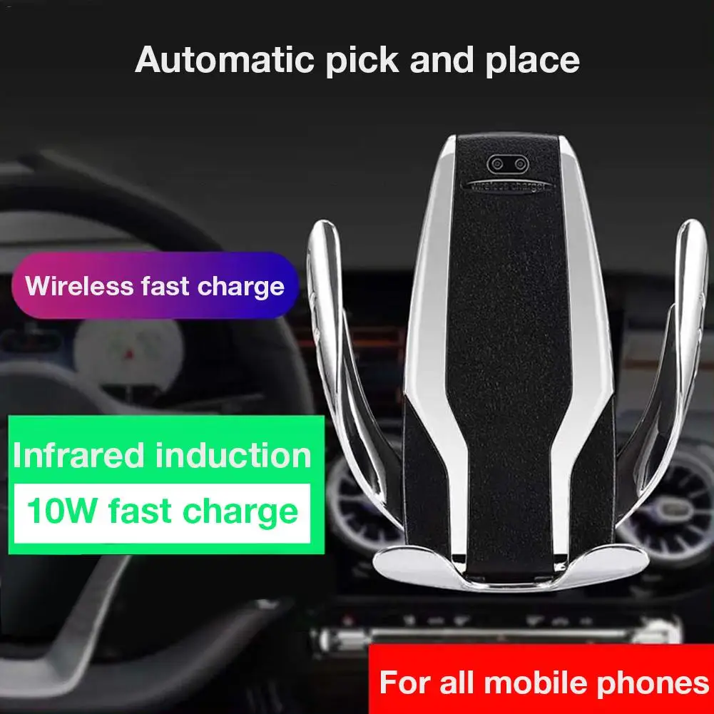 

S6 Wireless Car Charger Version Automatic Clamping Fast Charging Phone Holder Mount In Car For IPhone Huawei Samsung Smart Phone