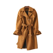 new 2017 autumn and winter catwalk star high-end women’s fashion slim female double breasted coat jacket