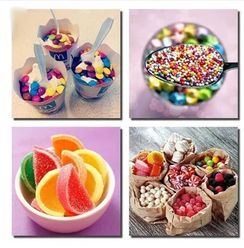 

4 Piece Candy Dessert Art Decoration Home Modular Picture Art Decorative Living Room Bedroom Decor Picture Unframed
