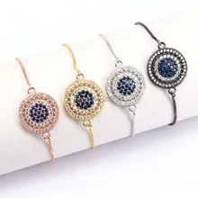 10 шт. круглый cz очарование регулируемый браслет Мода, Chic Циркон Разъем браслеты