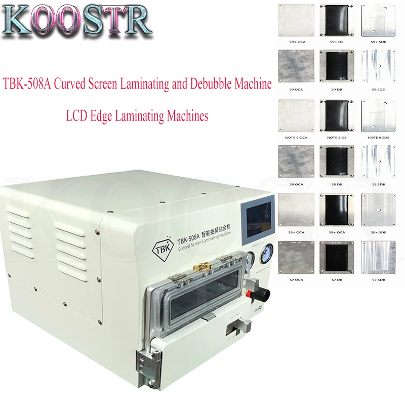 

2019 New TBK-508A Curved Screen Laminating and Debubble Machine LCD Edge Laminating Machines For samcung iPhone iPad with moulds