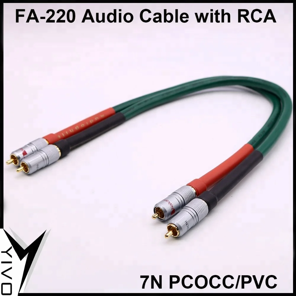 

1 pair 2RCA to 2RCA XSSH Audio Hi-end HIFI FA-220 PVC case 2 core Pure Copper OFC PCOCC Double RCA Audio Cable Cables Wire Line