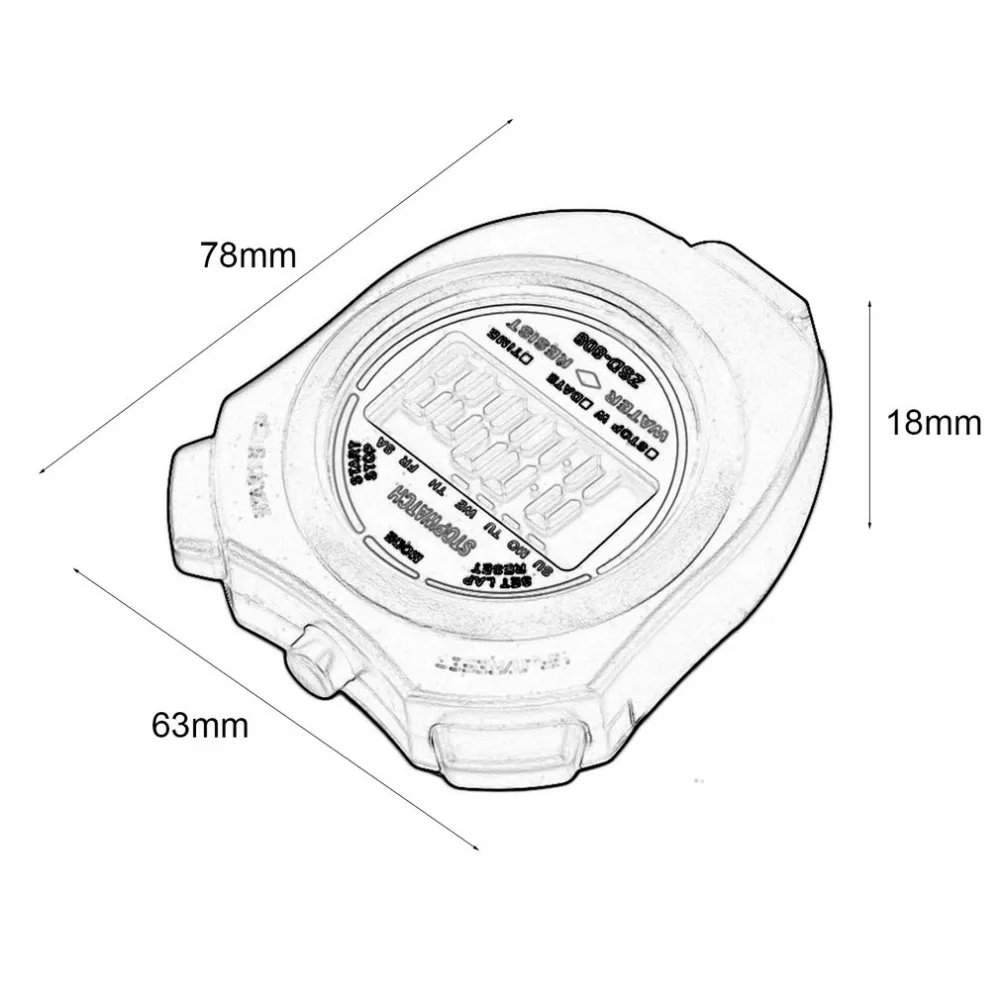 Хронограф с секундомером Ручной цифровой ЖК-дисплей счетчик для занятий спортом таймер с ремешком Профессиональный Горячий по всему миру