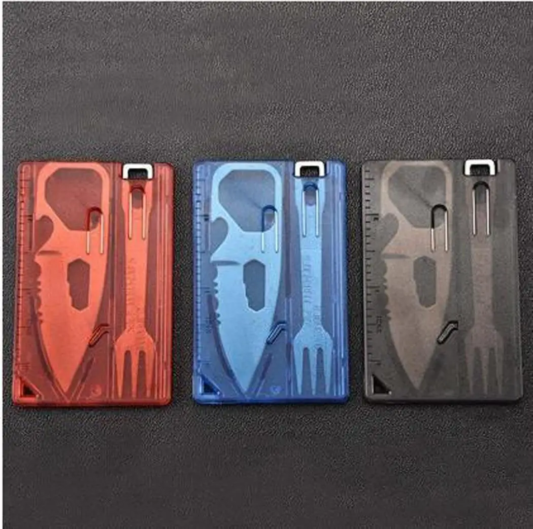 Multifuncional supervivencia cuchillo tenedor juegos de viaje Camping utensilio 2 piezas conjunto al aire libre etc carne etc 36G caliente
