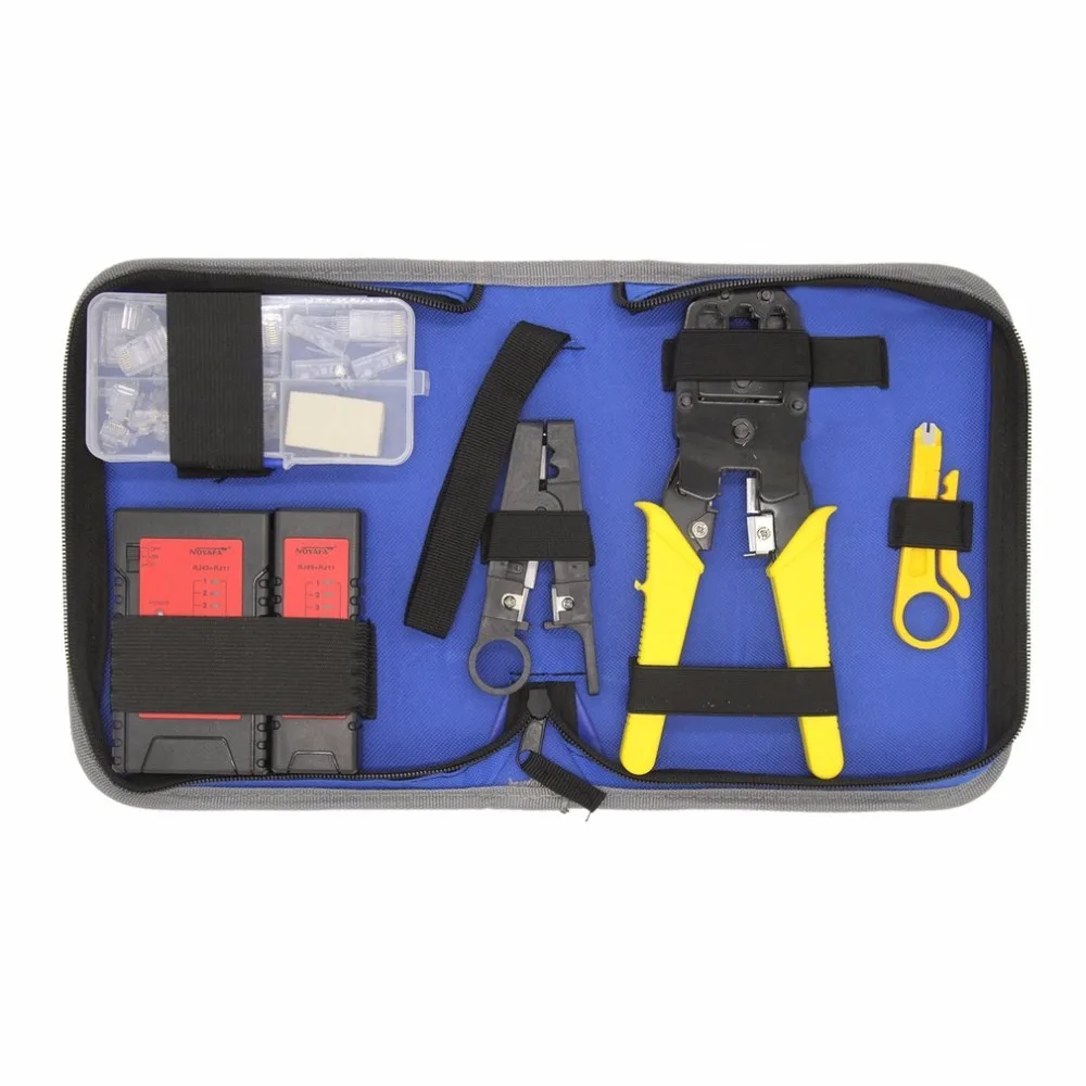 

NF-1206 Professional Network Computer Maintenance Repair Tool Kit Lan Cable Tester NF-468 Wire Stripper Crimping Tool Set