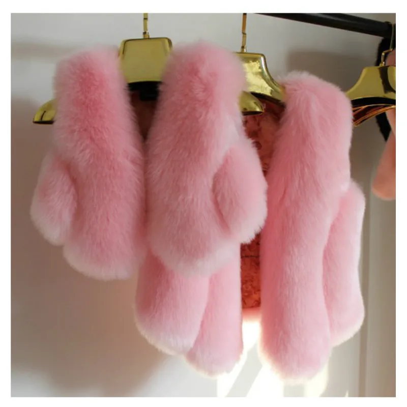 

Wedding Vest Girl Faux Fur Wool Cape Coat Outwear For Baby Girls Pink Fleece Princess Kids Age 2 3 4 5 6 7 Years White Red Blue