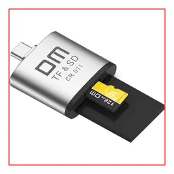 DM CR011 Тип C MICRO SD и SD card reader 2 в 1 для Mac huawei Xiaomi LG sony планшеты/телефон