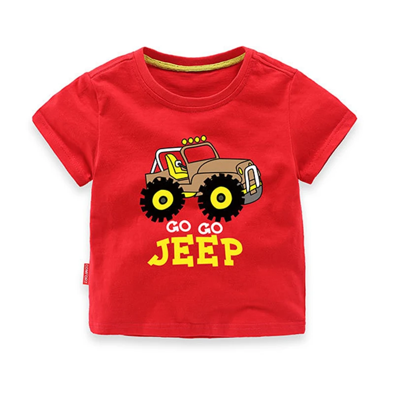 New Children Boys Jeep Printing T Shirts Summer Cotton Boy Brand T Shirt Kids Baby Fashion