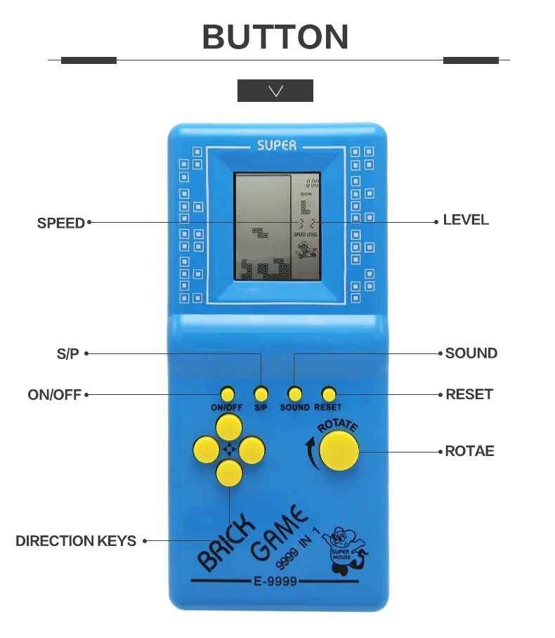 Ретро Классические электронные головоломки игрушки тетрис игра детские развивающие игрушки игроков встроенные 23 игры кирпичная игра танки войны