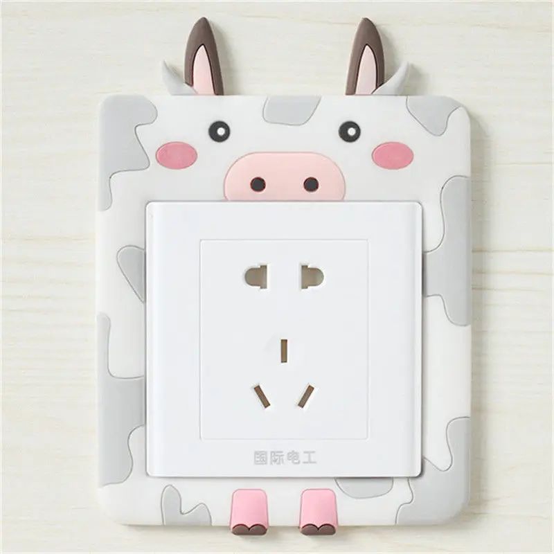 

Creative Cute Cow Cartoon Soft Luminous Switch Sticker Remoable Wall Sticker For Kids Baby Nursery Home Decal Murla Decor