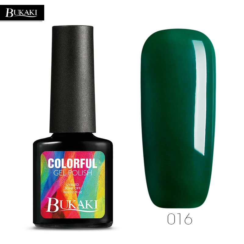 BUKAKI чистый цвет краска гель лак для ногтей Красочный УФ светодиодный светильник для гель-лака краска Эмаль Гель лак дизайн ногтей - Цвет: 016