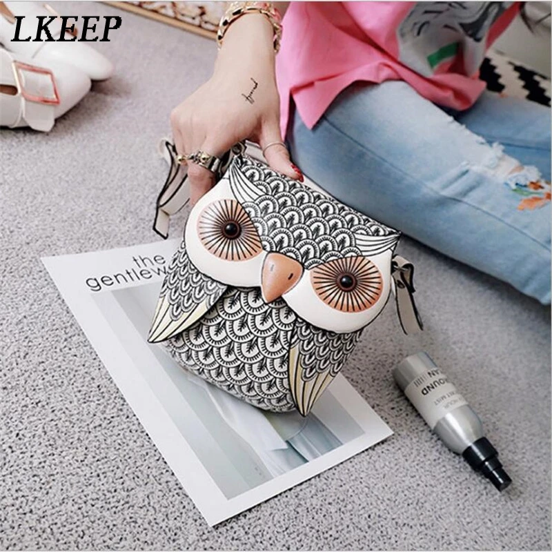 

New Women Messenger Bags Cute Owl Wallet Purse Cartoon Fun Crossbody Phone Bags Owl Bag For Girls