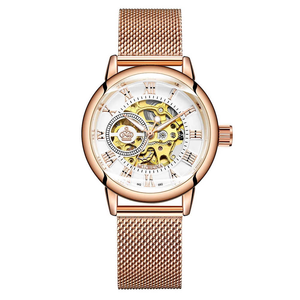 ORKINA, автоматические механические часы для женщин, розовое золото, часы для леди, relojes mujer, женские наручные часы, платье для девочек, часы, Montre Femme
