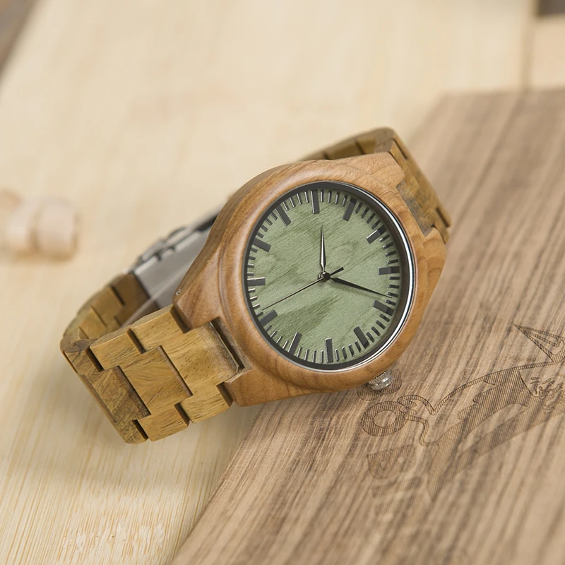 BOBO BIRD CdG19 Flavoty Discolor Mens Watches Green Sandalwood Quartz Male Watches with Faint Scent in Paper Box Drop Ship
