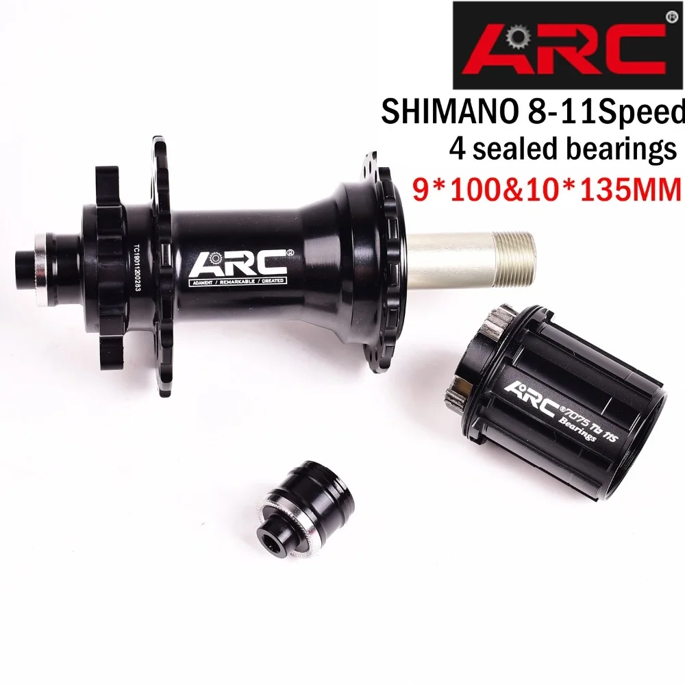 

ARC MTB Bike Disc Brake Hubs 32Hole For Shimano 8-11S 4 Sealed Bearings Hub QR Thru Axle Quick Release 100*9MM/135*10MM MTB Hubs