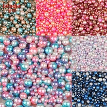 Bead Pearl No-Hole Mix-Colors Loose Natural New-Fashion 8/10mm Round Mixed-Size ABS 250-1000pcs