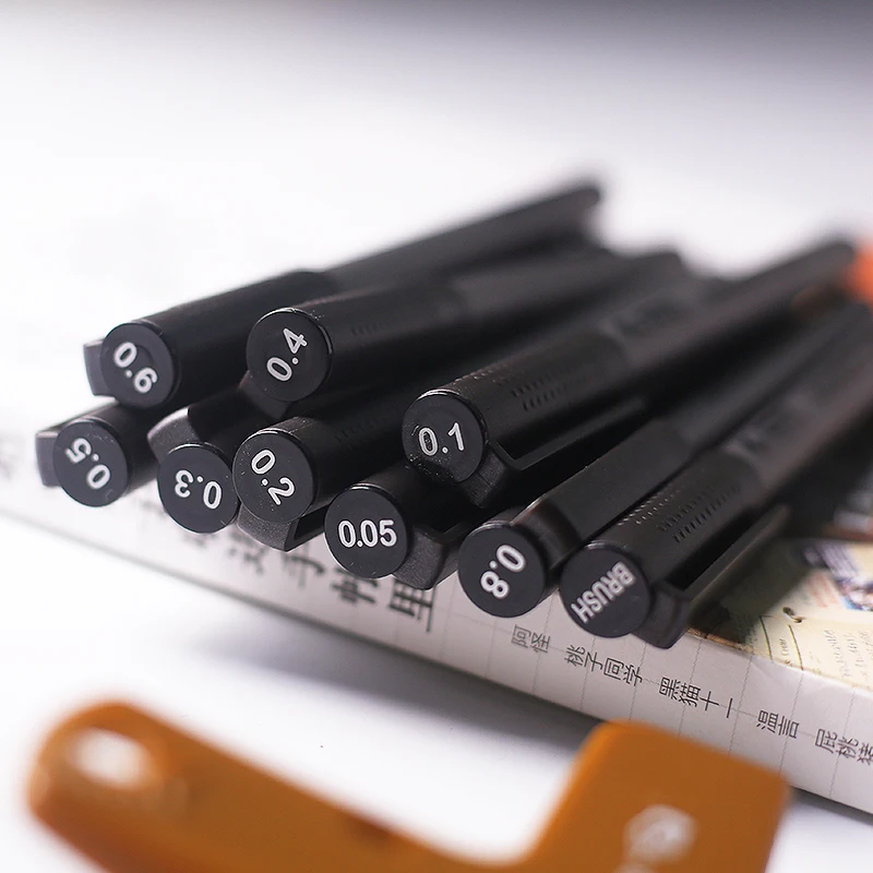 1 шт пигмент лайнер Pigma Micron чернила маркер для белой доски 0,05 0,1 0,2 0,3 0,4 0,5 0,6 0,8 различных наконечников, черная ручка эскизов ручки