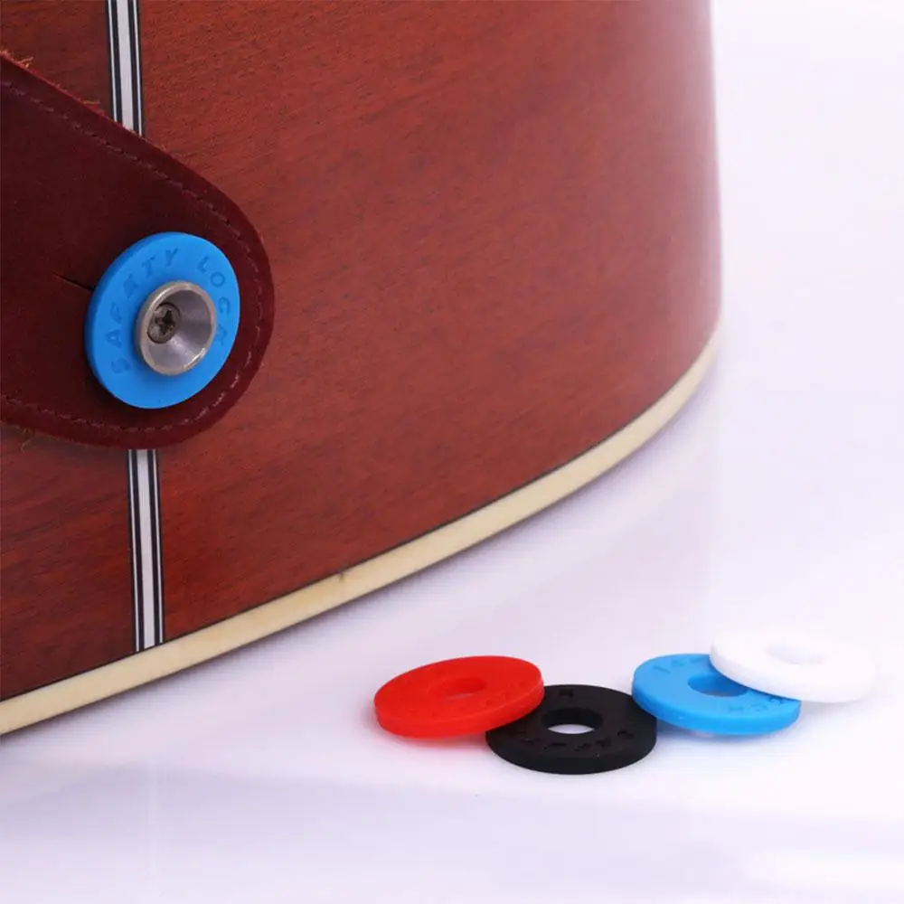 

4Color Guitar Strap Locks Blocks Silicone Soft Anti Slip Tail Nail Buckle Parts Secure Tools Musical Instrument Guitar Accessory