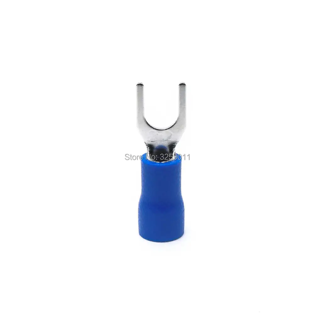 1000Pcs Blue SV2-4 Furcate Pre-Insulating Fork Spade Crimp Terminals 16~14AWG 1000Pcs Blue SV2-4 Furcate Pre-Insulating Fork Spade Crimp Terminals 16~14AWG