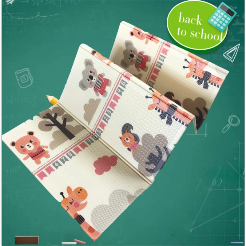 

XPE Folding Toy Crawling Mat 1.8*2.0M Foam Two-Sided Pattern Baby Climbing Mat ChildrenThickening Game Pad Living Room Home Mat