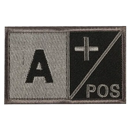 Военная эмблема Знак распознавания 3D вышивка Тактический Патч Дизайн крови тип A+ B+ AB+ O+ Положительный 8*5 см - Цвет: 1