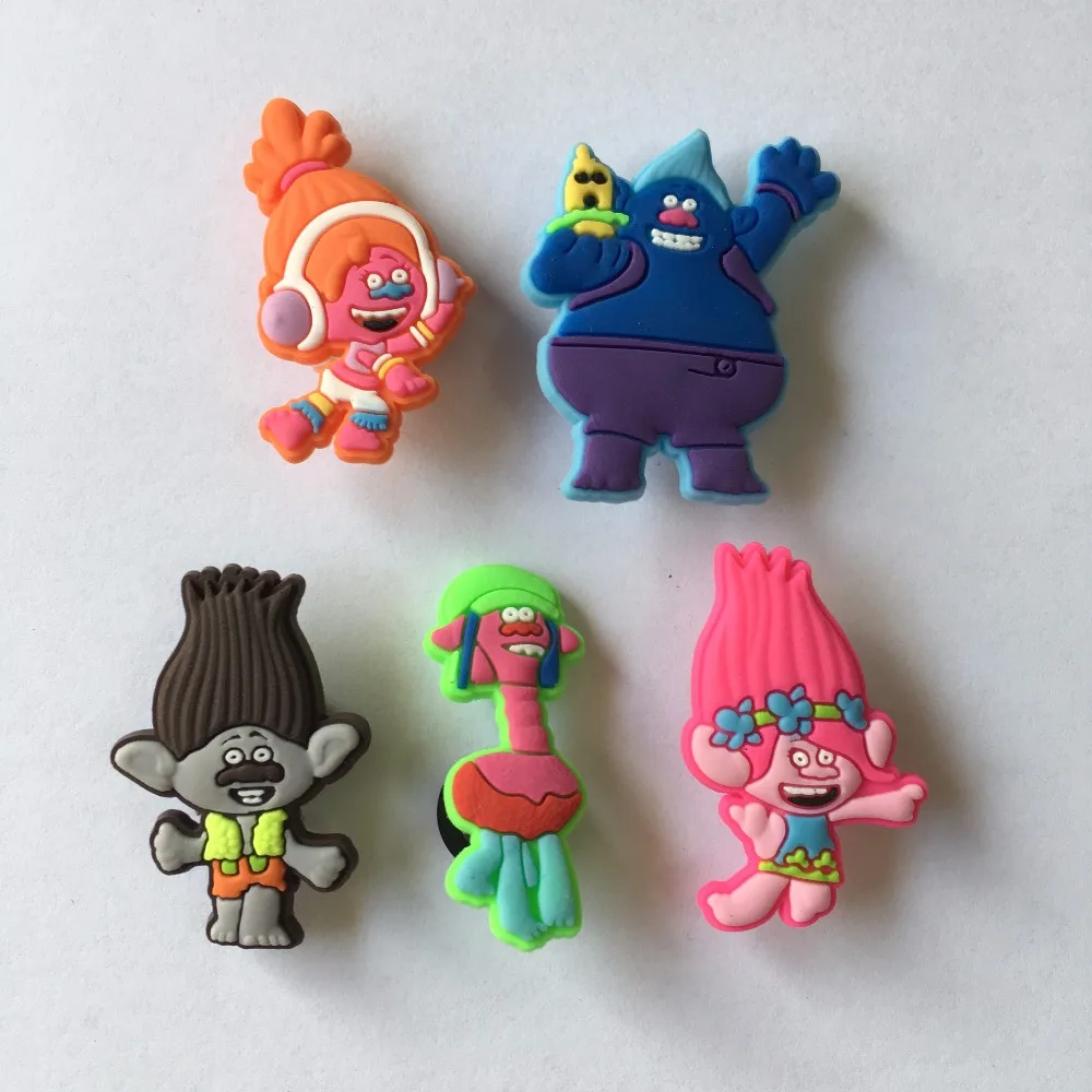 

New 10pcs Trolls PVC Shoe Charms Shoe accessories Shoe Decoration for Shoes/ Wristbands kids Xmas Gift