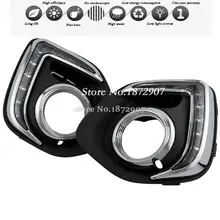NEW Dimming style Relay Waterproof 12V LED Car light DRL Daytime running lights with fog lamp hole for Mitsubishi ASX 2013 2014