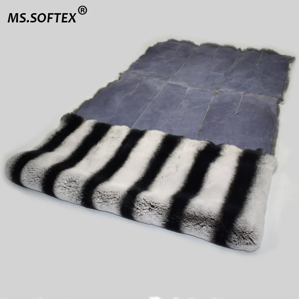 Натуральная кроличья шкура MS.Softex шиншилловая из натурального меха кролика Рекс