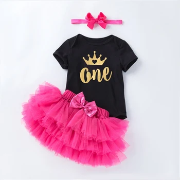 

Party Birthday Vestidos Newborn Infant Girl Newborn Vestidos Girls Summer Bodysuit+Headwear+Skirt 3Pcs Tutu Princess Clothes