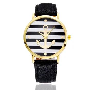 

2018 new anchor pattern dial leather strap watch casual fashion exquisite precision women's quartz
