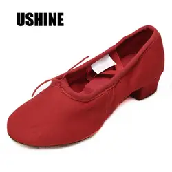 Красный черный, розовый учитель Indoor обувь для тренировок Zapatillas балетки парусиновые балетки Обувь для танцев для девочек Для женщин