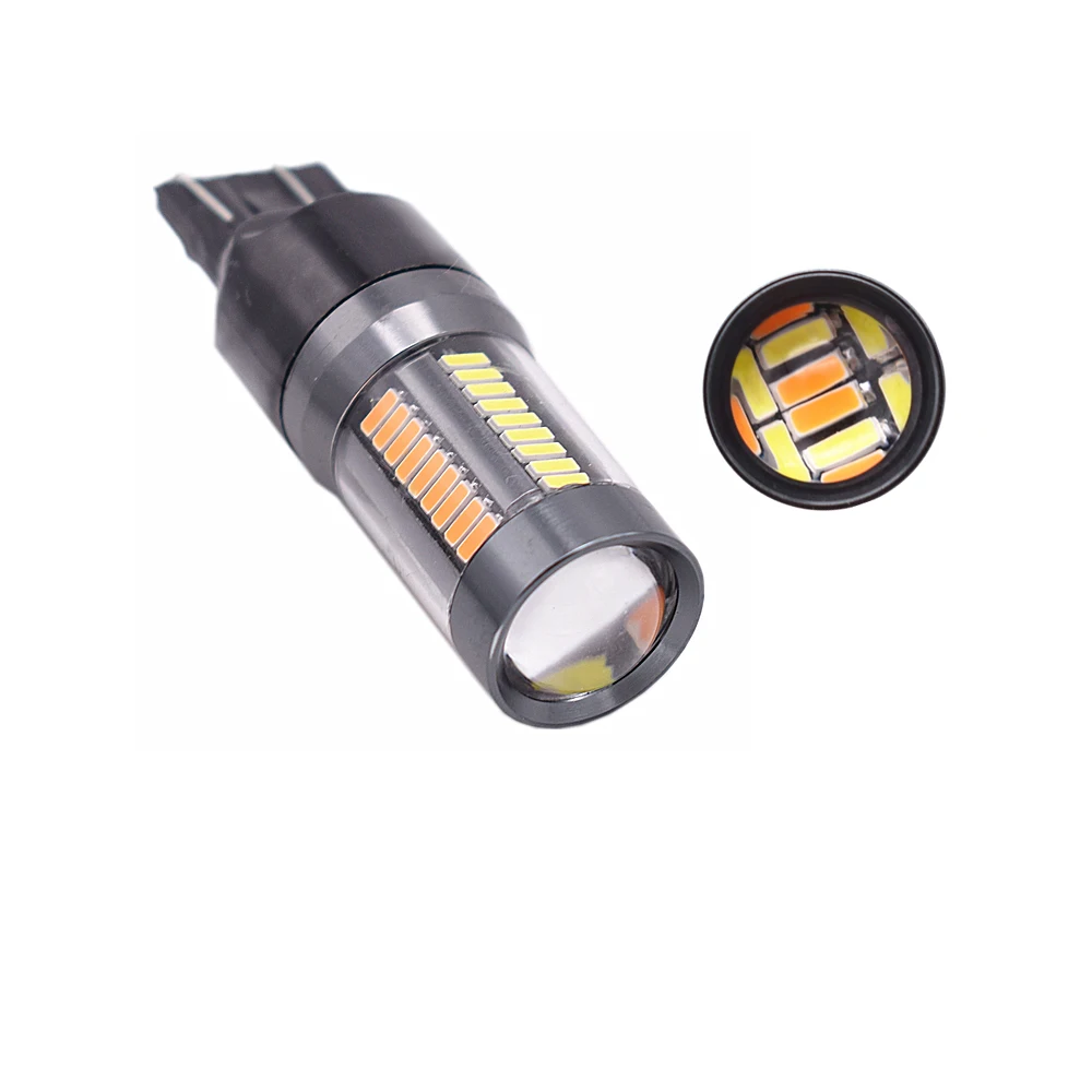 YSY 4 шт. T20 7443 4014 66 SMD двухцветные W21 поворотные сигнальные огни парковочные