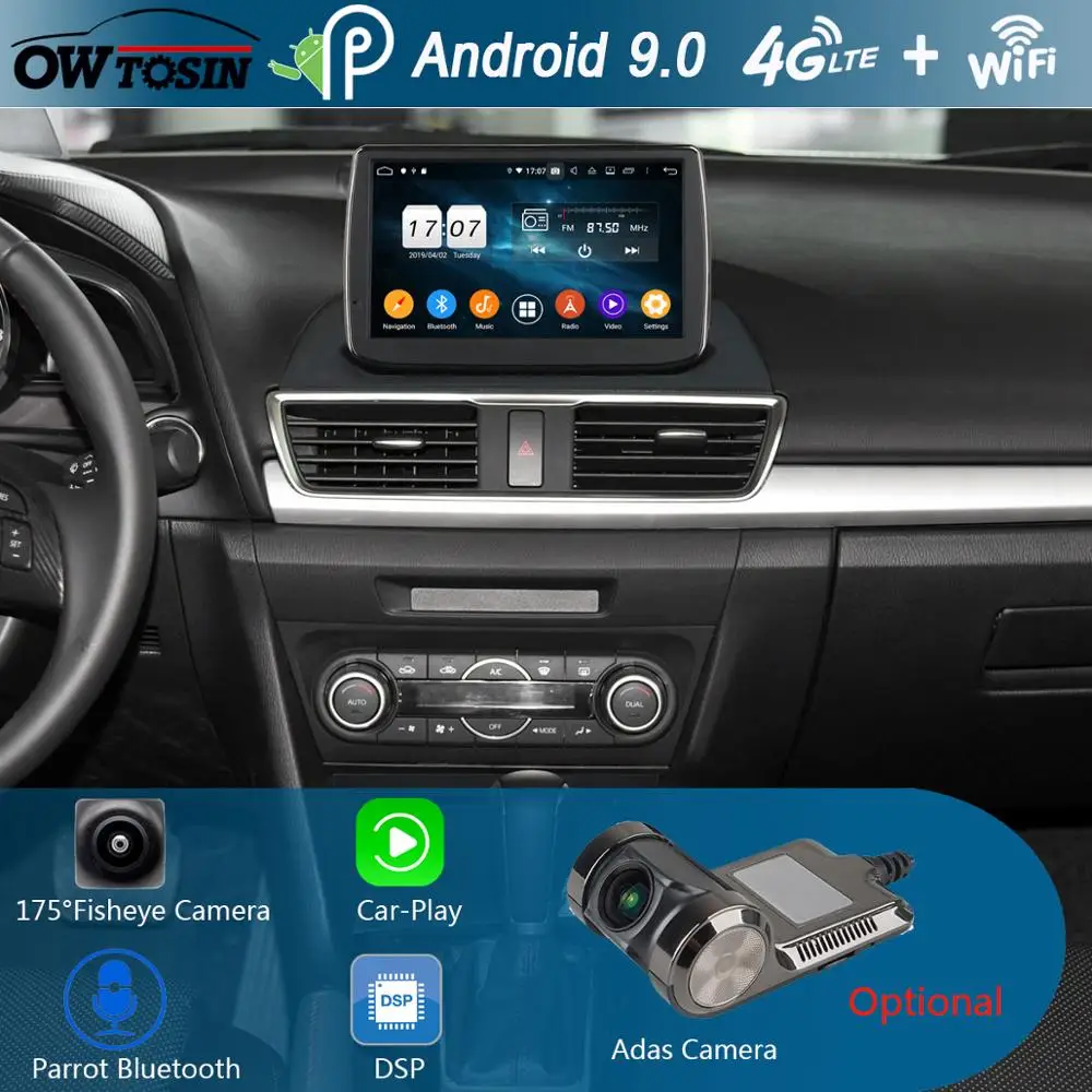

9" IPS 1920*1080 8Core 4G RAM+64G ROM Android 9.0 Car DVD Player For Mazda 3 Mazda3 Axela 2014 2015 2016 2017 DSP Radio GPS