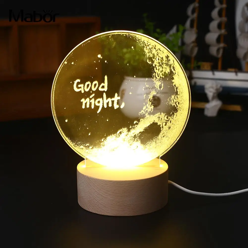 Cute LED Light 3D Desktop Good Night Modeling Lamp New Year Party