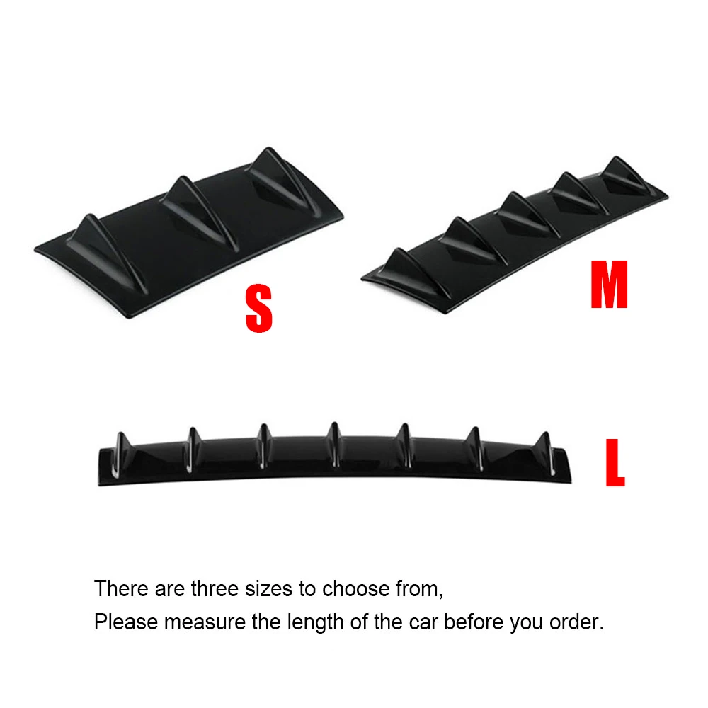 ABS черный блеск заднего бампера Диффузор спойлер плавник акулы комплект подходит для универсальных автомобилей автомобиля Стайлинг углеродного волокна вид