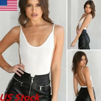

V-Cut Front Bodysuit Sexy Straps Plain Skinny Sleeveless Bodysuits Women Autumn Stretchy Minimalist Bodysuits