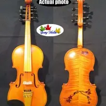 Стрэда стиль песня маэстро инкрустация кленовый лист/два cicada 4x4strings 4/4 скрипка#9767