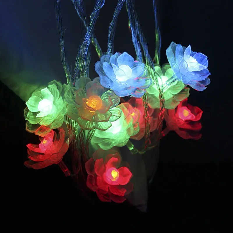 

LED string lights tea flower pendants Christmas lights For holiday wedding interior decoration With battery box