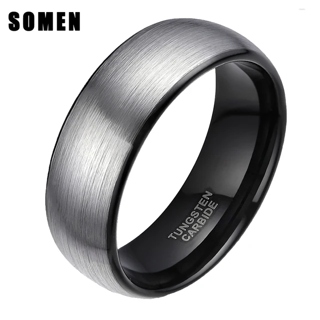 Somen Ring Men Silver 8mm Tungsten Vintage Wedding Band Male Somen Ring Men Silver 8mm Tungsten Vintage Wedding Band Male Engagement Rings Fashion Jewelry