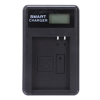 

Camera Battery Charger Lcd Display Single Slot With Usb Cable For Canon Nb-12l Batteries