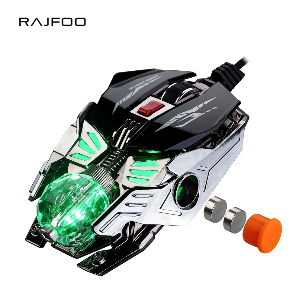 Original RAJFOO Gaming Mouse 8 Keys Programming Control 4000DPI 1000hz